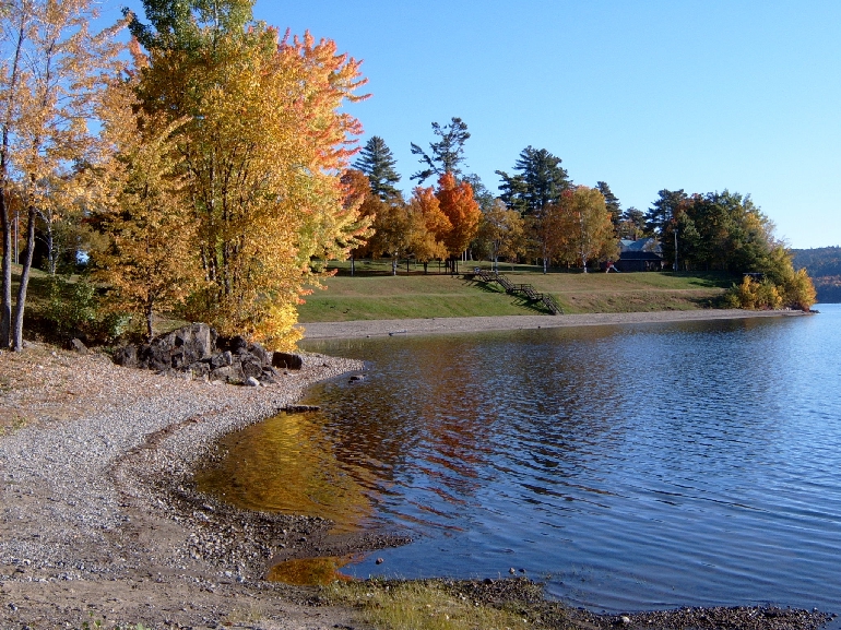 Beautiful fall colors at Schroon Lake Town Beach Beautiful fall colors at Schroon Lake Town Beach
